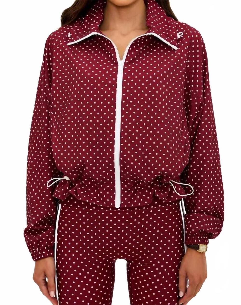 NEW BEACH RIOT casen polka dot jacket in crimson dot